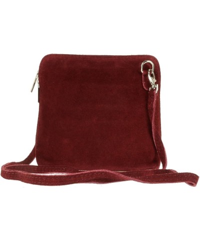 Womens Suede Cross Body Animal Print Zebra Leopard Shoulder Bag Burgundy $20.66 Crossbody Bags