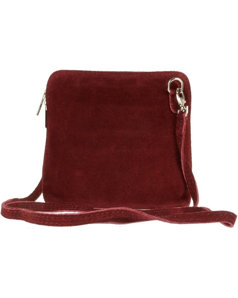 Womens Suede Cross Body Animal Print Zebra Leopard Shoulder Bag Burgundy $20.66 Crossbody Bags