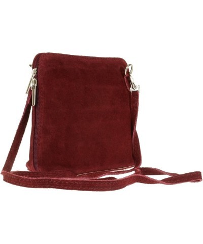 Womens Suede Cross Body Animal Print Zebra Leopard Shoulder Bag Burgundy $20.66 Crossbody Bags