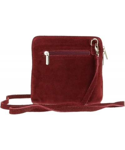 Womens Suede Cross Body Animal Print Zebra Leopard Shoulder Bag Burgundy $20.66 Crossbody Bags