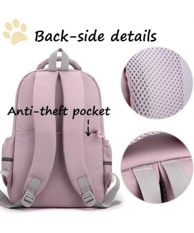 Bear Pattern Kawaii Backpack Y2k Aesthetic Cute Backpack with Accessories Padded Strap Nylon Bag for Women (Purple) Black $21...