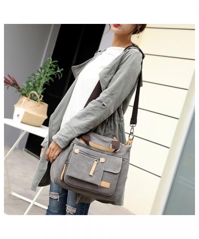 Canvas Handbag for Women Multi-pockets Shoulder Handbag Casual Hobo Crossbody Purse Roomy Tote Bag for Work Travel Brown $26....