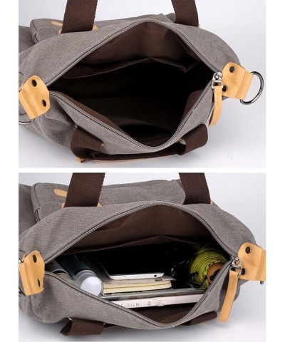 Canvas Handbag for Women Multi-pockets Shoulder Handbag Casual Hobo Crossbody Purse Roomy Tote Bag for Work Travel Brown $26....