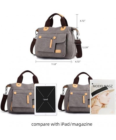 Canvas Handbag for Women Multi-pockets Shoulder Handbag Casual Hobo Crossbody Purse Roomy Tote Bag for Work Travel Brown $26....