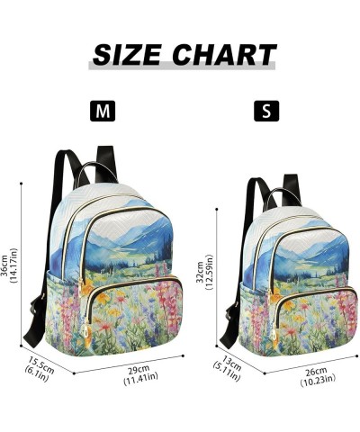 Pink-purple Wildflower Bushes Fashion Travel Backpack for Women Multi Pockets Lightweight Purse for Women-S Multicolor Medium...