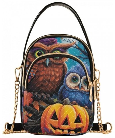 Cute Pinks Pinnk Green Shoulder Bags for Women Crossbody Purse with Chain Halloween Owls $10.16 Crossbody Bags