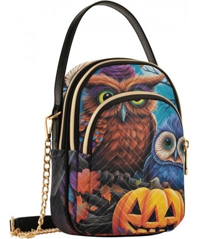 Cute Pinks Pinnk Green Shoulder Bags for Women Crossbody Purse with Chain Halloween Owls $10.16 Crossbody Bags