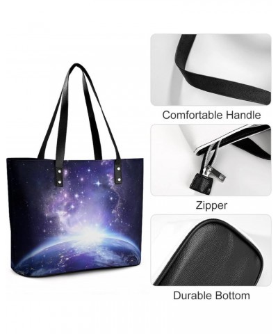 Womens Handbag Galaxy Leather Tote Bag Top Handle Satchel Bags For Lady $20.64 Totes