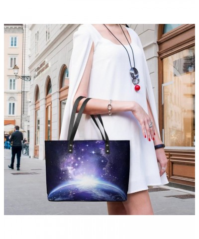 Womens Handbag Galaxy Leather Tote Bag Top Handle Satchel Bags For Lady $20.64 Totes