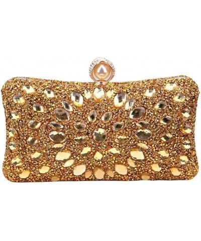 Crystal Box Clutch, Women Rhinestone Purse Handbag, Jeweled Evening Bags Gold $16.52 Evening Bags