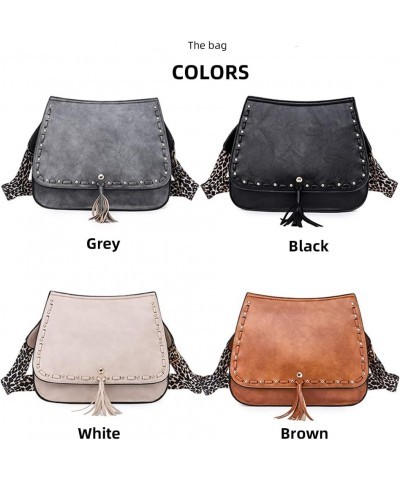 Women's PU Leather Shoulder Bag Large Capacity Crossbody Bag Retro Satchel Purse Wallet Casual Travel Commuter Bag Gray $39.9...