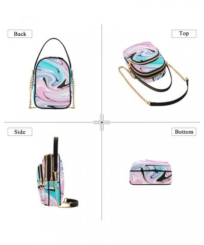 Marble Background Quilted Shoulder Handbag for Women Stylish Crossbody Handbags with Detachable Leather Chain Shoulder Strap ...