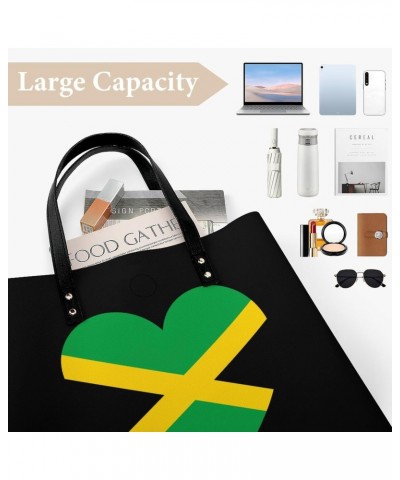 Love Jamaica Womens PU Leather Tote Bag Large Capacity Shoulder Purse Versatile Handbags $23.71 Totes