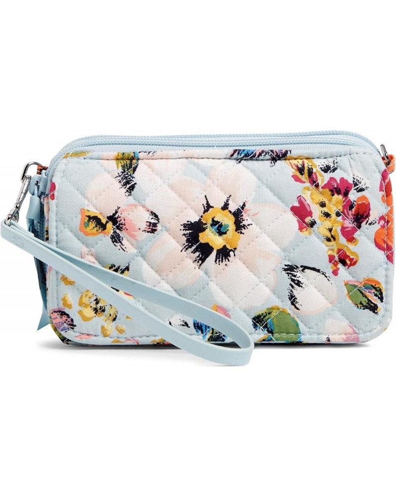 Cotton All in One Crossbody Purse with RFID Protection Sea Air Floral - Recycled Cotton $29.06 Crossbody Bags