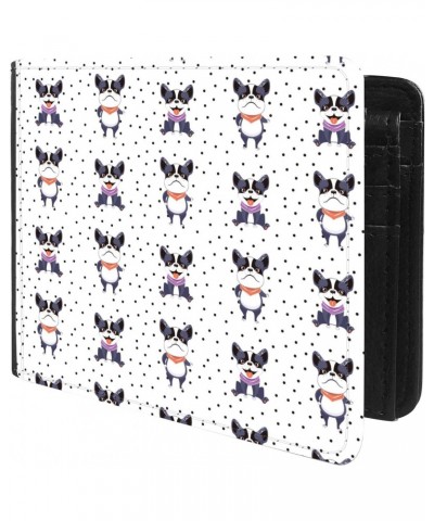 Unique Desige Pattern - Cute Boston Terrier Dogs, Slim Front Pocket Wallet Billfold RFID Blocking $8.54 Wallets