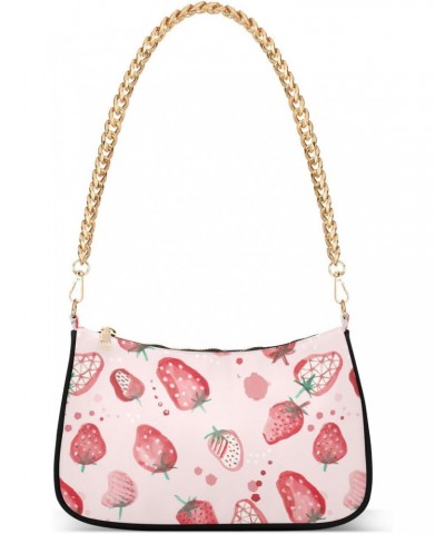 Doodle Strawberry Shoulder Bags for Women Crossbody Bags Tote Handbag Stylish Clutch Purse with Chain Strap 7.1x11x2.8 in $16...