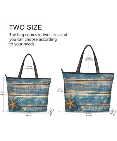 Summer Daisy Tote Handbags for Women Large Capacity Work Purse Designer Shoulder Bags Wooden Starfish $10.35 Totes