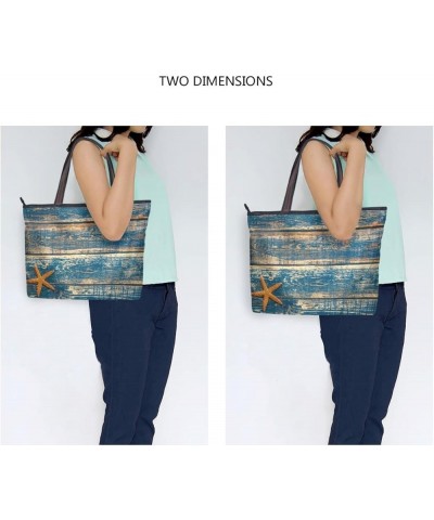 Summer Daisy Tote Handbags for Women Large Capacity Work Purse Designer Shoulder Bags Wooden Starfish $10.35 Totes