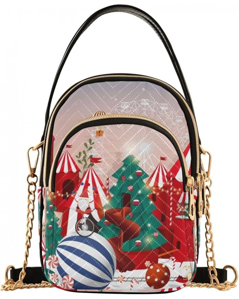 Pastel Glitter Shoulder Bags Chain Crossbody Bag Christmas Wonderland $11.26 Shoulder Bags