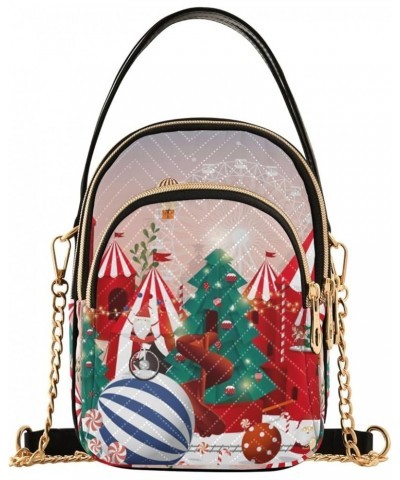 Pastel Glitter Shoulder Bags Chain Crossbody Bag Christmas Wonderland $11.26 Shoulder Bags