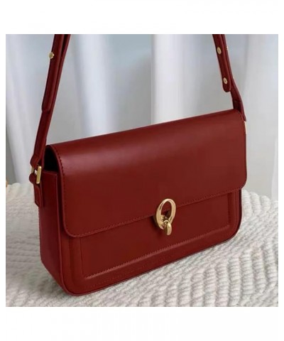 PU Leather Flap Shoulder Bag Trendy Armpit Hobo Bag Satchel Bag Fall Winter Purse Women Vintage Tote Bag Red $9.46 Totes