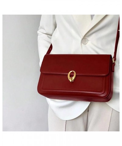 PU Leather Flap Shoulder Bag Trendy Armpit Hobo Bag Satchel Bag Fall Winter Purse Women Vintage Tote Bag Red $9.46 Totes