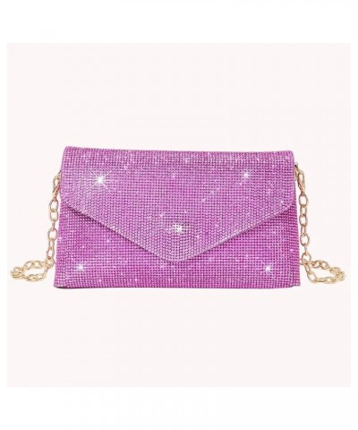 Evening Bag Rhinestone Glitter Handbags PU Ladies Chain Crossbody Bags Rhinestone Wedding Bag Shoulder Bag Rose Red $13.92 Ev...