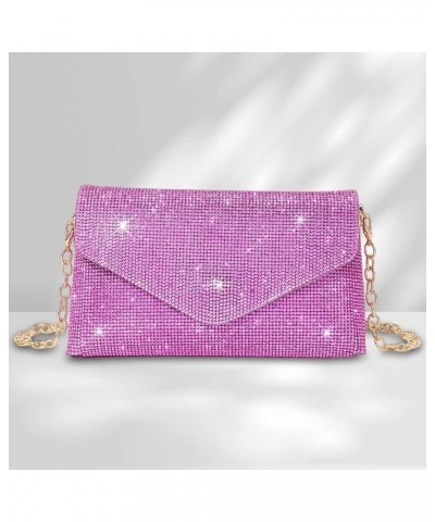 Evening Bag Rhinestone Glitter Handbags PU Ladies Chain Crossbody Bags Rhinestone Wedding Bag Shoulder Bag Rose Red $13.92 Ev...