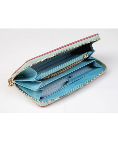 Genuine Leather Long Zipper Wallets for Women Purse Clutch Handbag (Orange) Hot Pink $12.71 Clutches