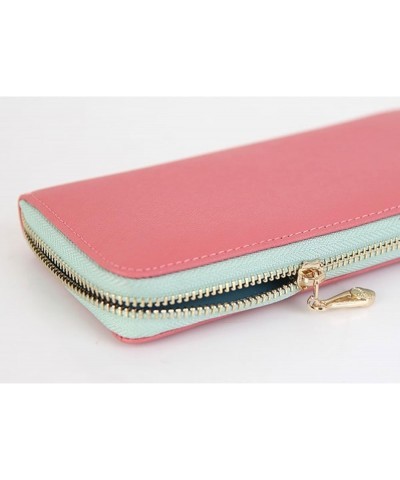 Genuine Leather Long Zipper Wallets for Women Purse Clutch Handbag (Orange) Hot Pink $12.71 Clutches