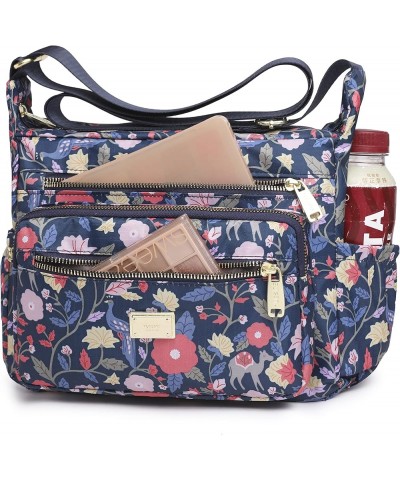 Women Shoulder Handbag Roomy Multiple Pockets Bag Ladies Crossbody Purse Tote Top Handle Satchel Ss-dark Blue $13.44 Totes