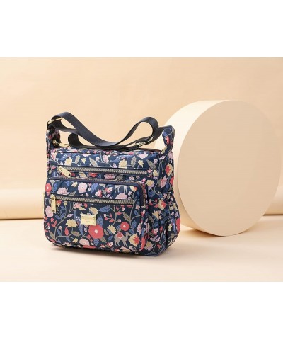 Women Shoulder Handbag Roomy Multiple Pockets Bag Ladies Crossbody Purse Tote Top Handle Satchel Ss-dark Blue $13.44 Totes