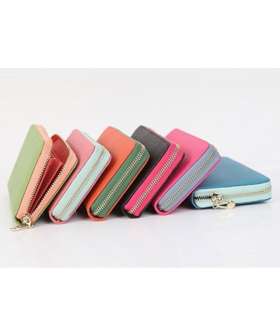 Genuine Leather Long Zipper Wallets for Women Purse Clutch Handbag (Orange) Hot Pink $12.71 Clutches