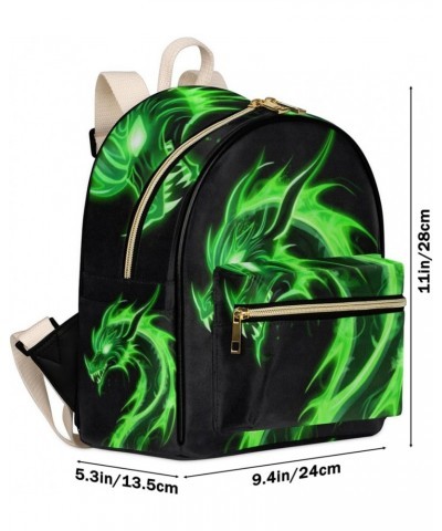 Green Dragon Backpack Purse for Women PU Leather Lightweight Ladies Shoulder Fashion Satchel Bags Travel Casual Daypack $22.7...