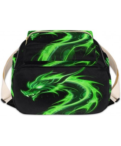 Green Dragon Backpack Purse for Women PU Leather Lightweight Ladies Shoulder Fashion Satchel Bags Travel Casual Daypack $22.7...