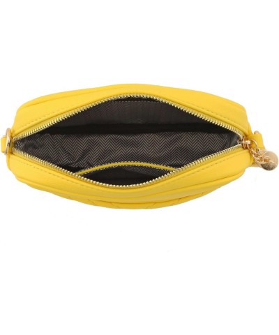 Chevron Quilted Crossbody Camera Bag with Chain Strap and Tassel Yellow $12.01 Crossbody Bags