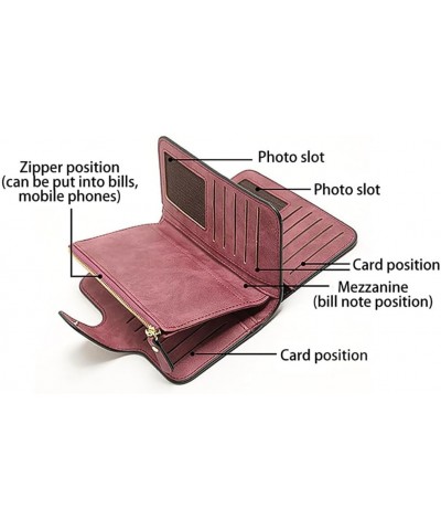 Women's Buckle Wallet, Women's Wallet Large Capacity Elegant Coin Purse PU Leather Wallet with Multiple Slots 18.8cm x 9.8cm ...