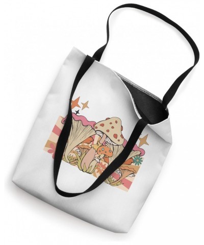 Retro Trippy Mushroom Hippie Cottagecore Botanical Daisy Tote Bag $8.61 Totes