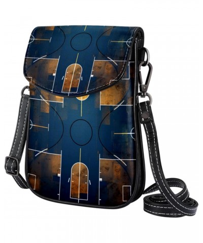 Crossbody Bags for Women,Crossbody Bag Men,Small Sling Bag,Art Basketball Court,Crossbody Purse $12.12 Crossbody Bags