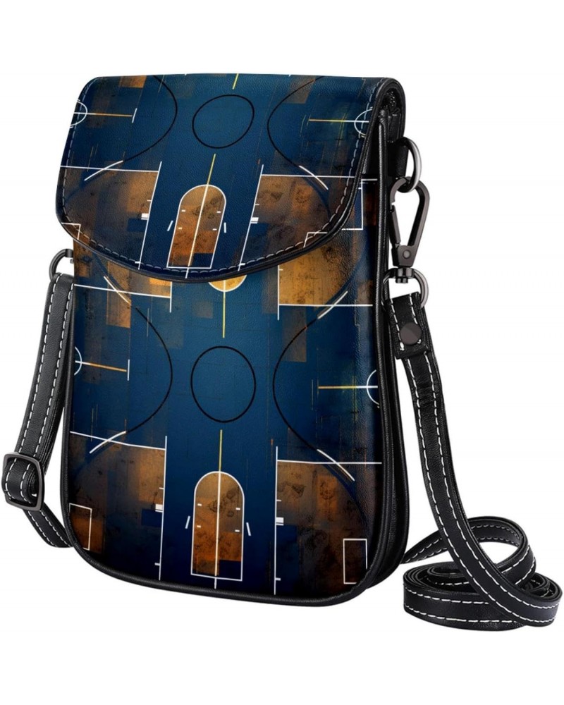 Crossbody Bags for Women,Crossbody Bag Men,Small Sling Bag,Art Basketball Court,Crossbody Purse $12.12 Crossbody Bags