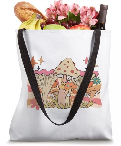 Retro Trippy Mushroom Hippie Cottagecore Botanical Daisy Tote Bag $8.61 Totes