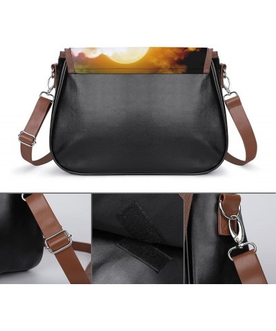 Printed Crossbody Bags Women City Leather Shoulder Bag Satchel Hobo Bags Trendy Bear Playing Basketball Color8 $21.60 Hobo Bags