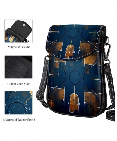 Crossbody Bags for Women,Crossbody Bag Men,Small Sling Bag,Art Basketball Court,Crossbody Purse $12.12 Crossbody Bags