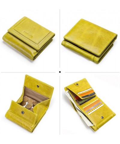 Leather Wallet for Women, Ladies Cute Small Compact Bifold Pocket Credit Card Holder Wallet for Women,Black Yellow $24.84 Wal...