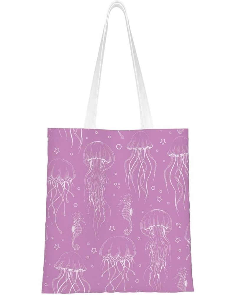 Jellyfish Single Shoulder Fashion Canvas Tote Shopping Bags Handbags For Men And Women Jellyfish12 $11.52 Totes