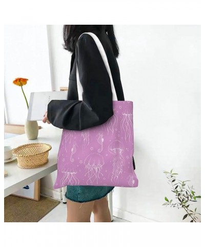 Jellyfish Single Shoulder Fashion Canvas Tote Shopping Bags Handbags For Men And Women Jellyfish12 $11.52 Totes