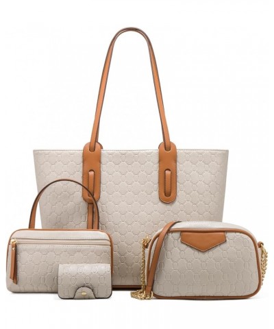 Women Fashion Handbags Wallet Tote Bag Shoulder Bag Top Handle Satchel Purse Set 4pcs Gold $31.50 Totes