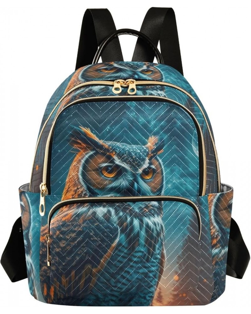 Women's Medium Fashion Backpack Night Owl Moon Print Ladies Travel Daypack Aesthetic Shoulder Bag 10.2×5.1×12.5 IN $20.15 Bac...