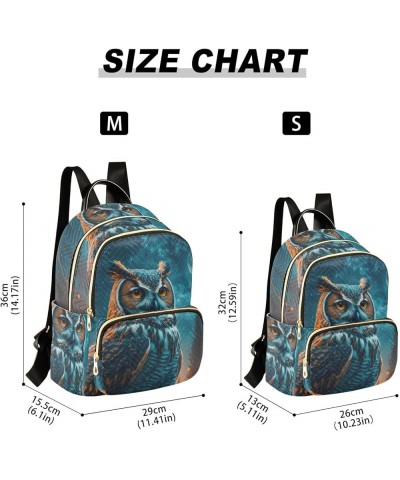 Women's Medium Fashion Backpack Night Owl Moon Print Ladies Travel Daypack Aesthetic Shoulder Bag 10.2×5.1×12.5 IN $20.15 Bac...