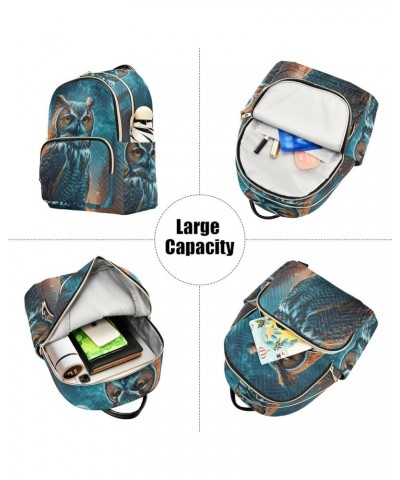 Women's Medium Fashion Backpack Night Owl Moon Print Ladies Travel Daypack Aesthetic Shoulder Bag 10.2×5.1×12.5 IN $20.15 Bac...